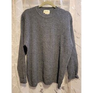 Eddie Bauer Grandpa Sweater Wool Cotton Blend Winter Rustic Ski Camp Hunt Large